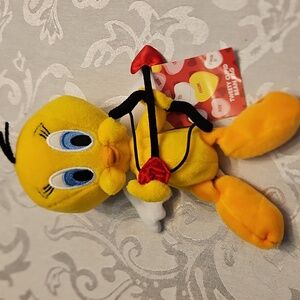WB Warner Bros Tweety Cupid Valentine's Bean Bag Plush 1998